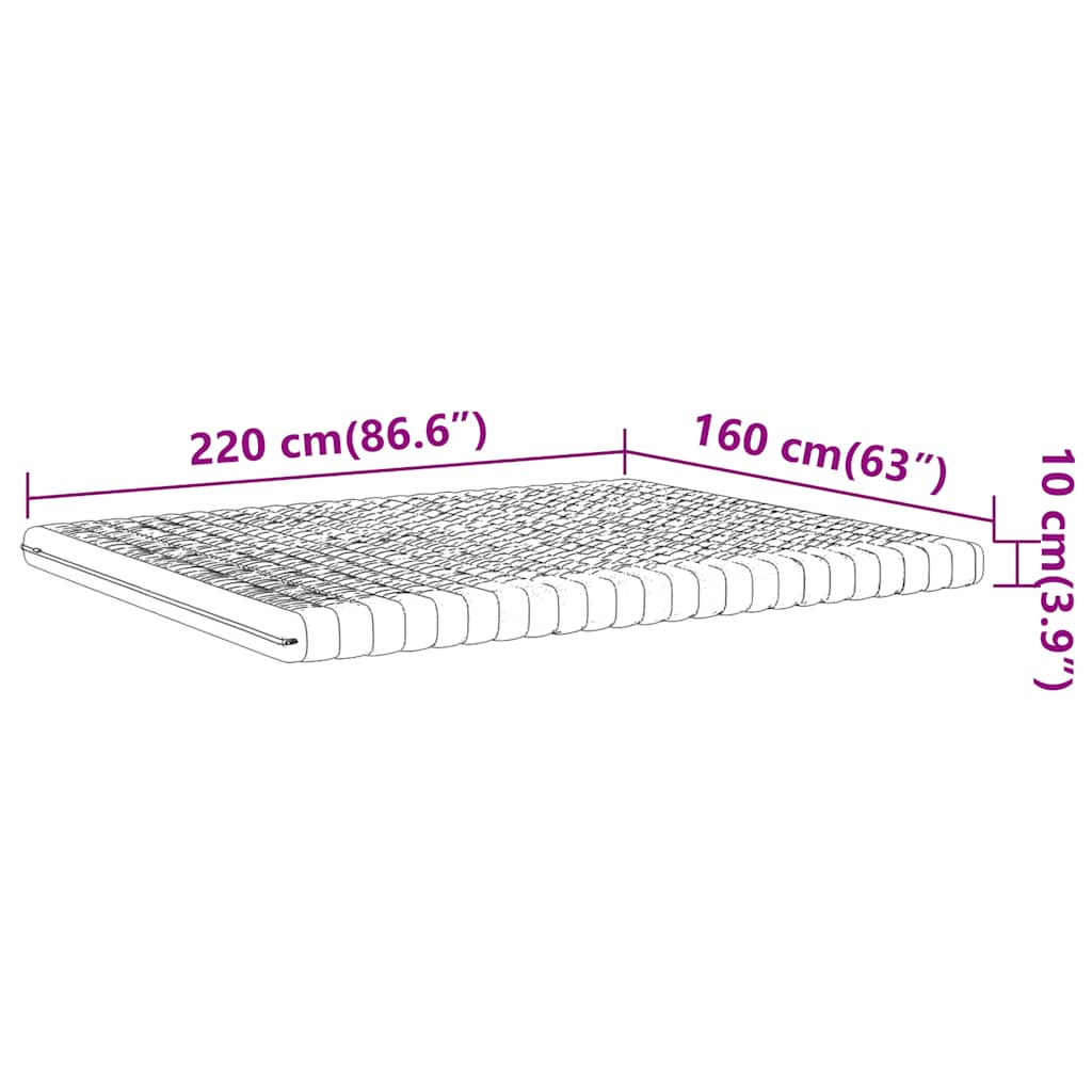 Στρώμα Αφρού 7 Ζωνών Σκληρότητα 20 ILD Λευκό 160x220 εκ.