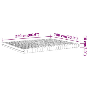 Στρώμα Αφρού 7 Ζωνών Σκληρότητα 20 ILD Λευκό 180x220 εκ.
