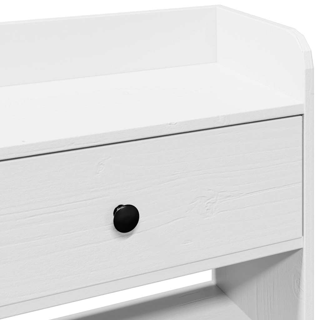 Κεφαλάρι με Αποθ. Χώρο Λευκό 180 εκ. από Μασίφ Ξύλο Πεύκου