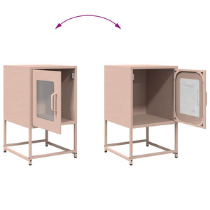 Κομοδίνο ροζ 36x39x60,5 cm από χάλυβα ψυχρής έλασης - Pakobazaar