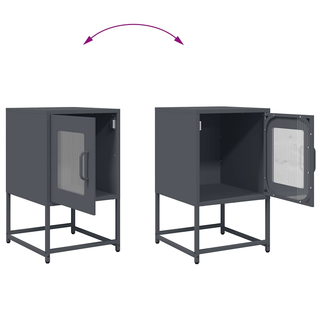 Κομοδίνο Ανθρακί 36x39x60,5 cm από χάλυβα ψυχρής έλασης - Pakobazaar