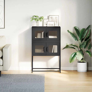Highboard Μαύρο 68x39x107 cm Ατσάλι