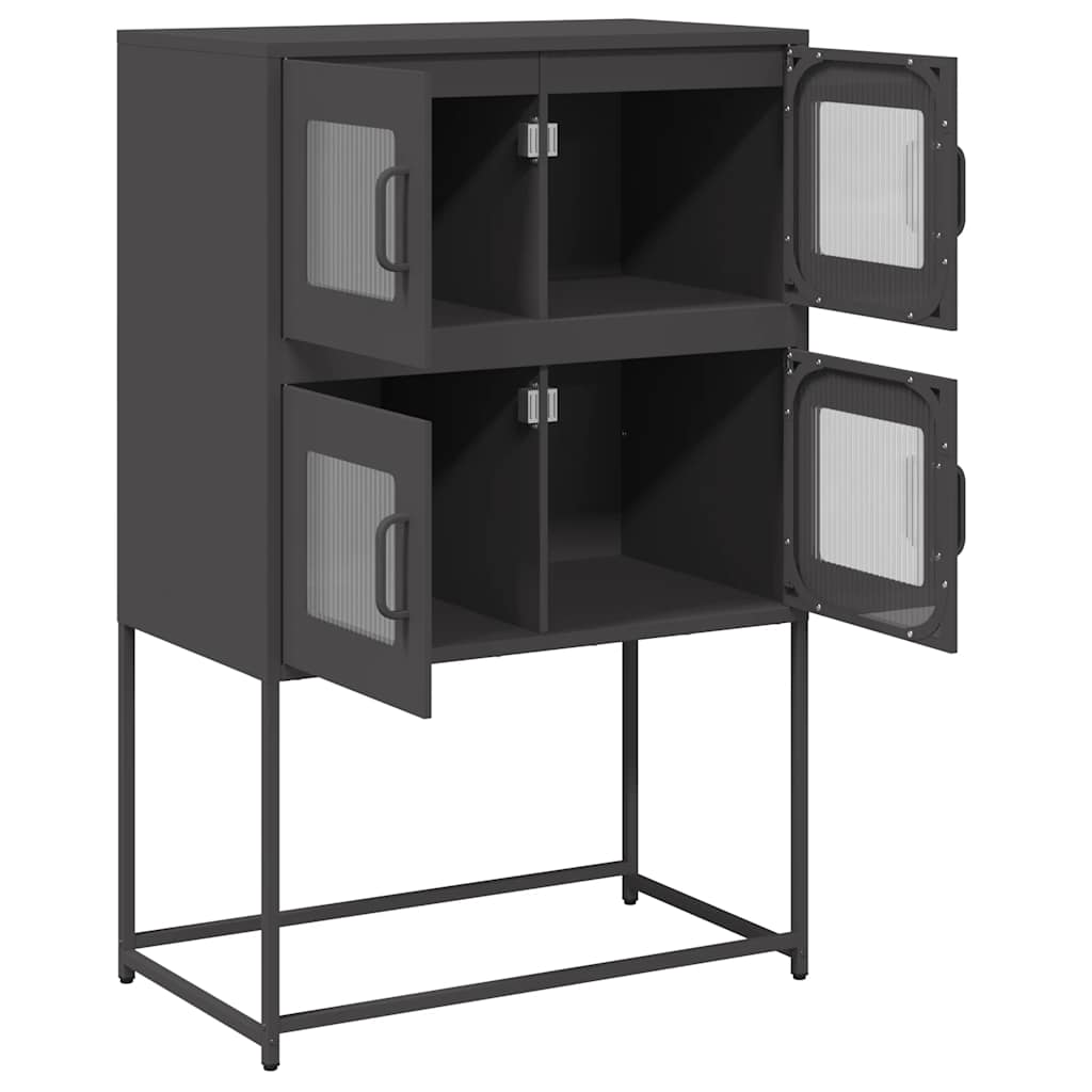 Highboard Μαύρο 68x39x107 cm Ατσάλι