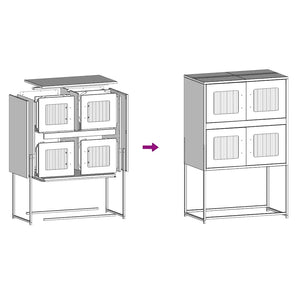 Highboard Μαύρο 68x39x107 cm Ατσάλι