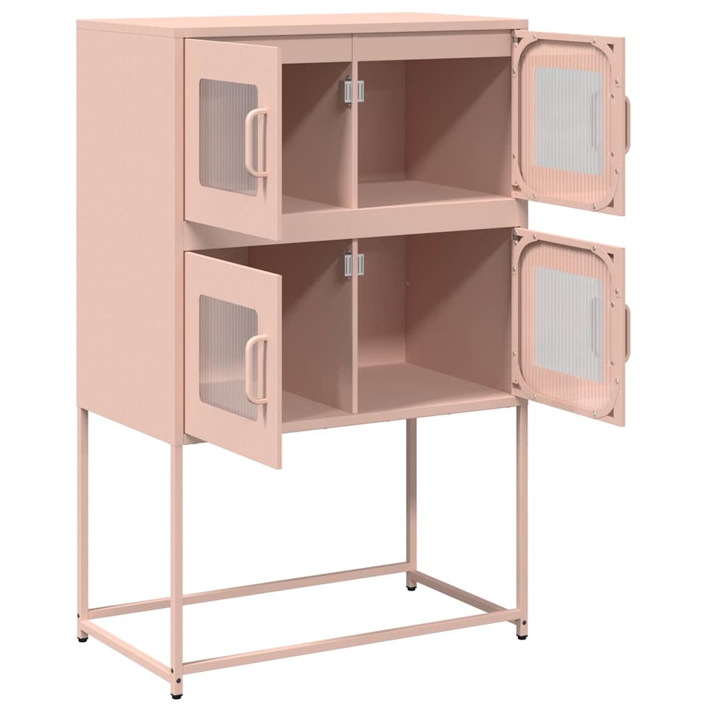 Highboard Ροζ 68x39x107 cm Ατσάλι