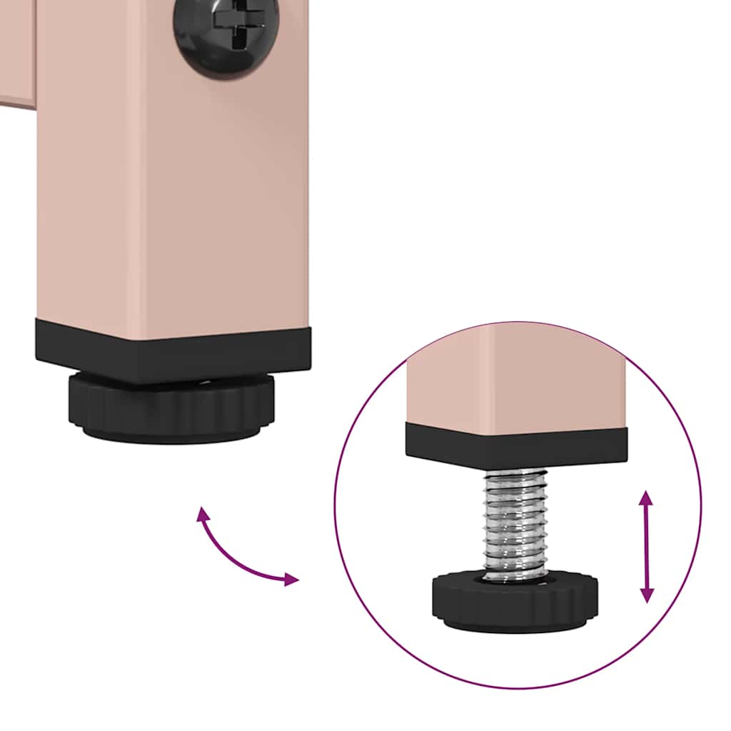 Highboard Ροζ 68x39x107 cm Ατσάλι