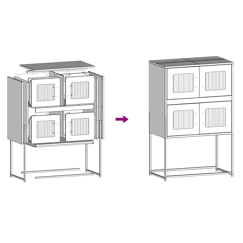 Highboard Ανθρακί 68x39x107 cm Χάλυβας - Pakobazaar