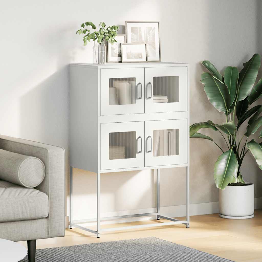 Highboard Λευκό 68x39x107 cm Ατσάλι