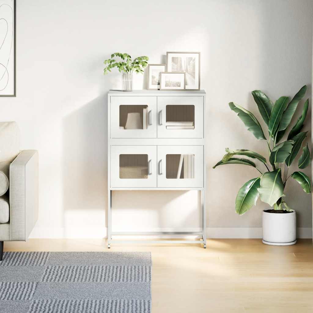 Highboard Λευκό 68x39x107 cm Ατσάλι