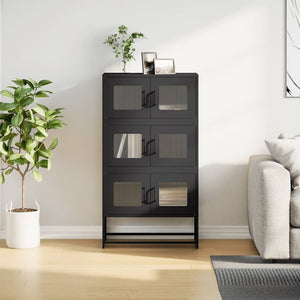 Highboard Μαύρο 68x39x123 cm Χάλυβας