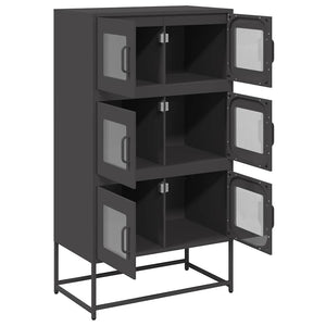 Highboard Μαύρο 68x39x123 cm Χάλυβας