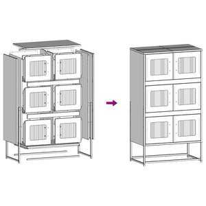 Highboard Μαύρο 68x39x123 cm Χάλυβας