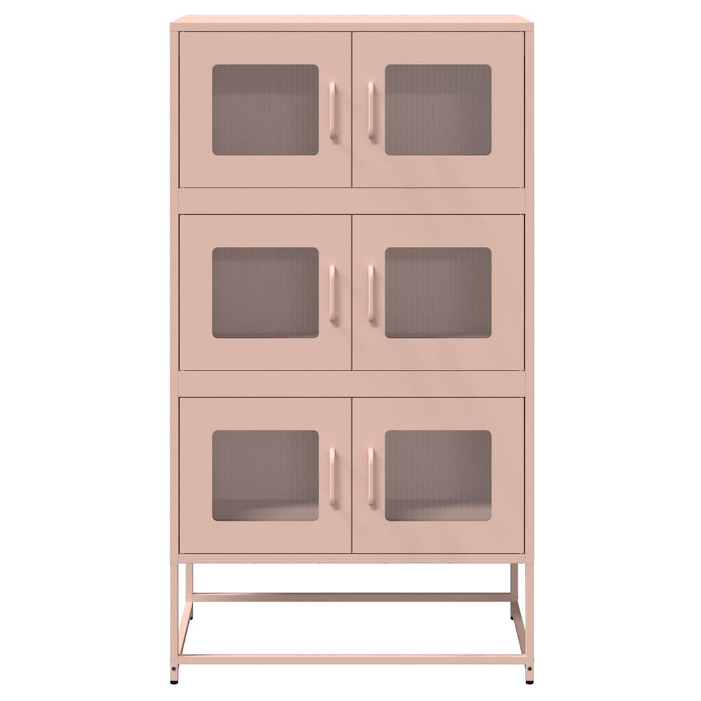Highboard Ροζ 68x39x123 cm Ατσάλι - Pakobazaar