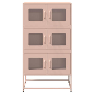 Highboard Ροζ 68x39x123 cm Ατσάλι - Pakobazaar