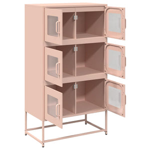 Highboard Ροζ 68x39x123 cm Ατσάλι - Pakobazaar