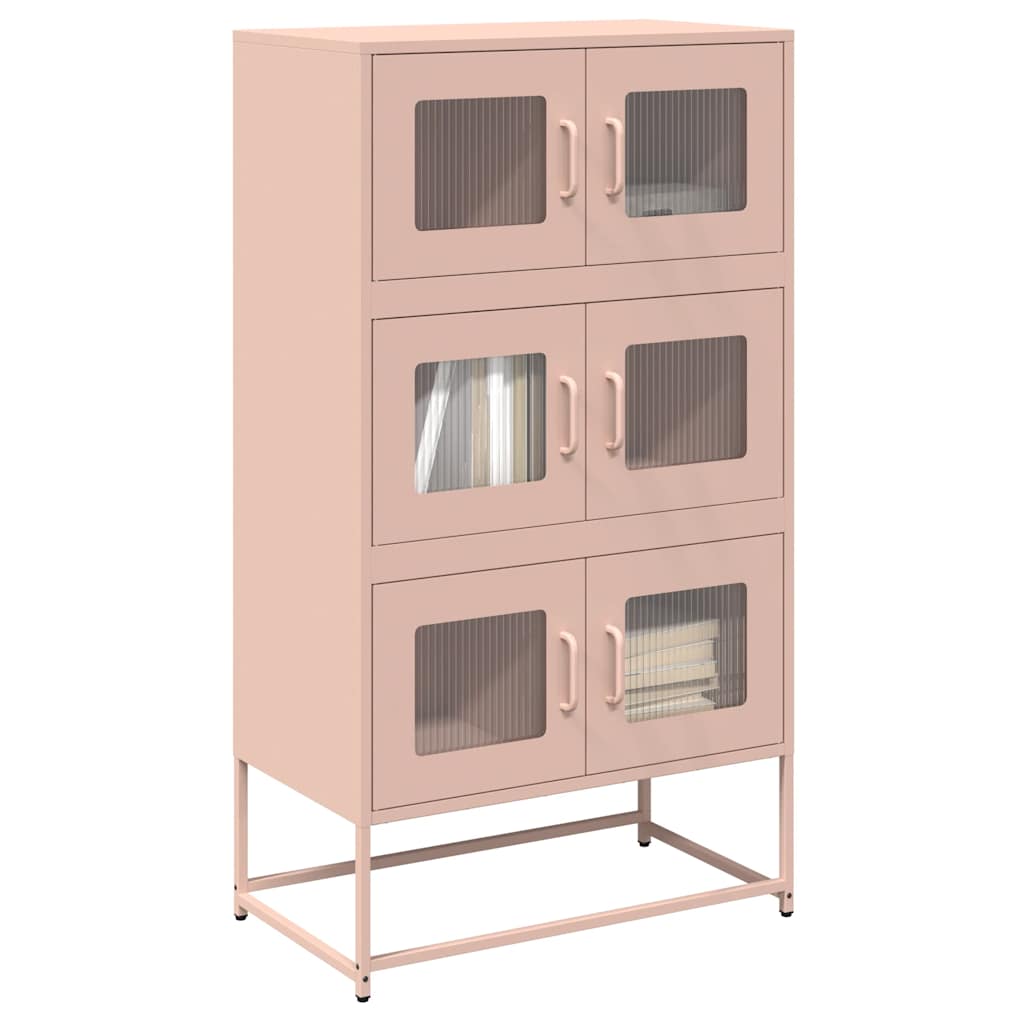 Highboard Ροζ 68x39x123 cm Ατσάλι - Pakobazaar