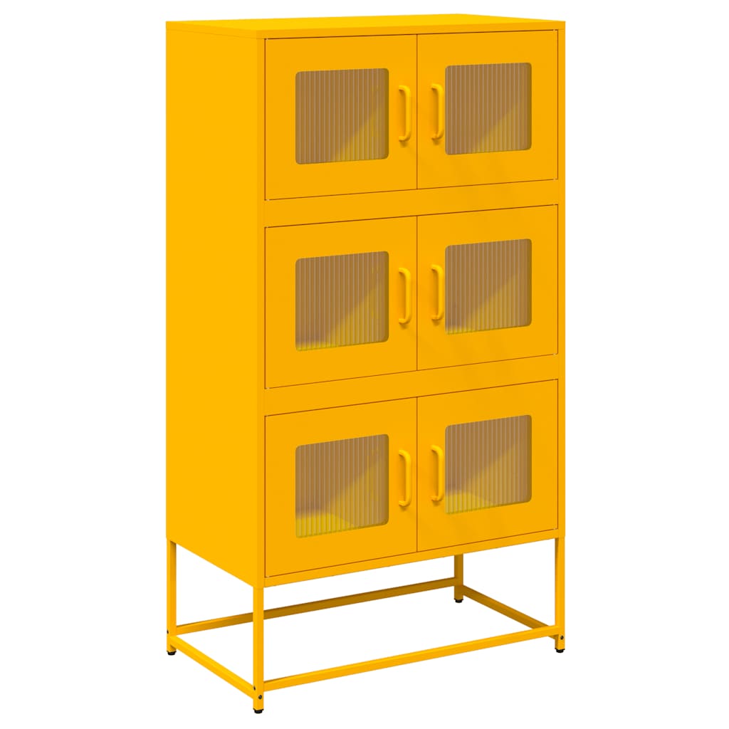 Highboard Μουστάρδα κίτρινη 68x39x123 cm Χάλυβας