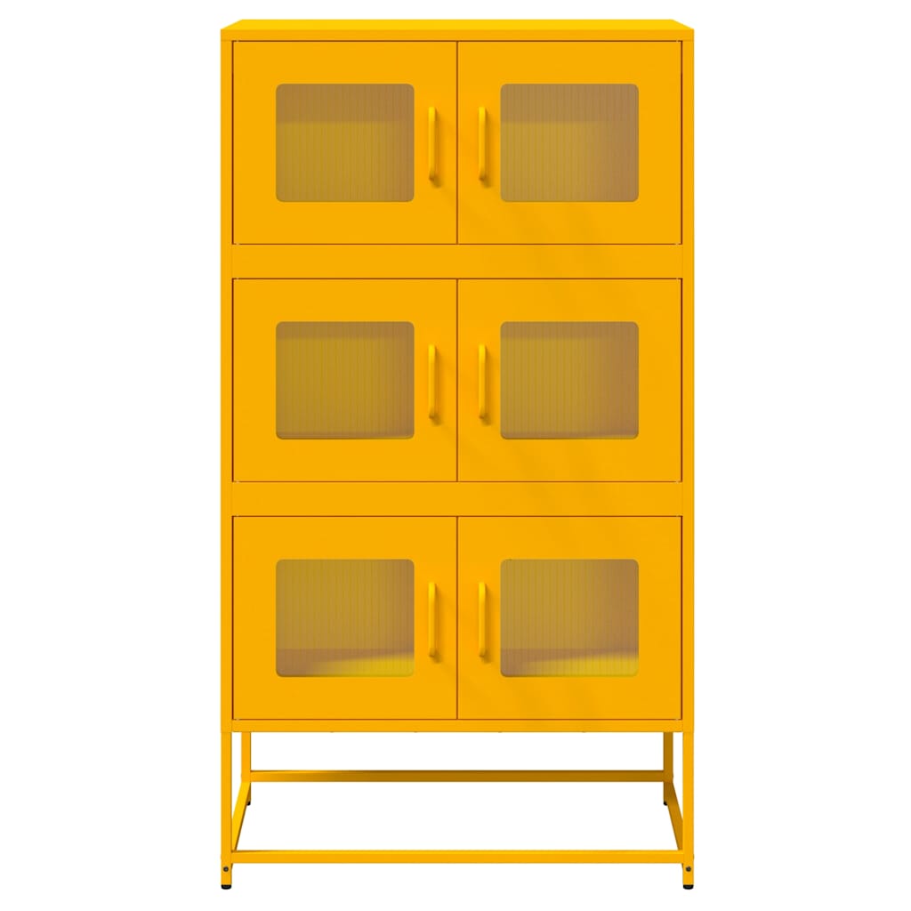 Highboard Μουστάρδα κίτρινη 68x39x123 cm Χάλυβας