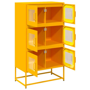 Highboard Μουστάρδα κίτρινη 68x39x123 cm Χάλυβας