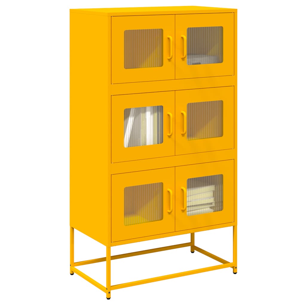 Highboard Μουστάρδα κίτρινη 68x39x123 cm Χάλυβας