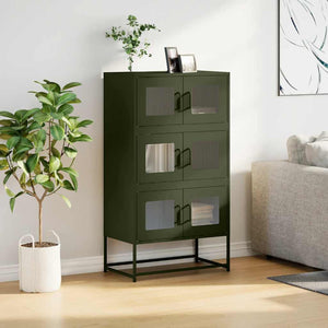 Highboard Ελαιοπράσινο 68x39x123 cm Ατσάλι - Pakobazaar