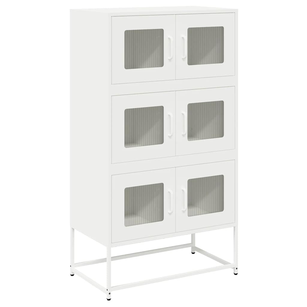 Highboard Λευκό 68x39x123 cm Ατσάλι - Pakobazaar