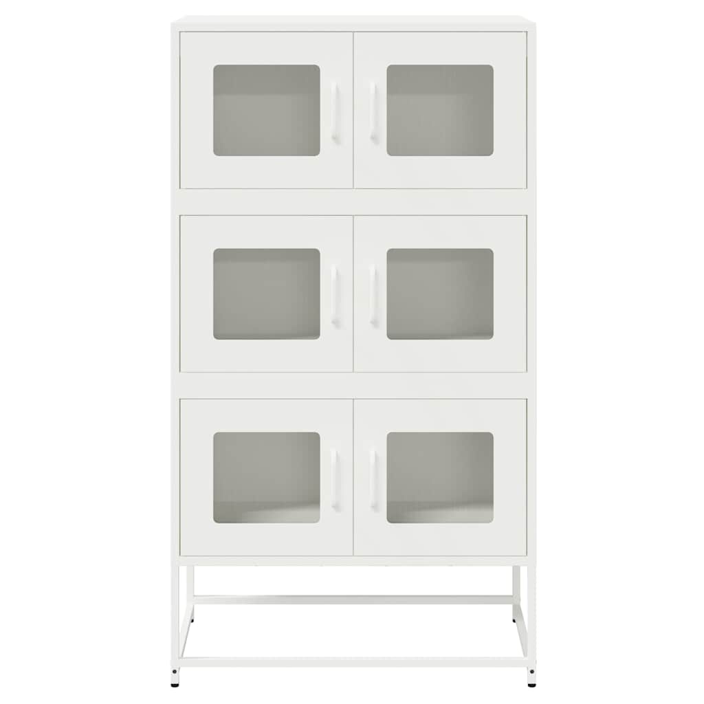 Highboard Λευκό 68x39x123 cm Ατσάλι - Pakobazaar