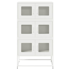 Highboard Λευκό 68x39x123 cm Ατσάλι - Pakobazaar