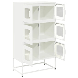 Highboard Λευκό 68x39x123 cm Ατσάλι - Pakobazaar