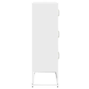 Highboard Λευκό 68x39x123 cm Ατσάλι - Pakobazaar