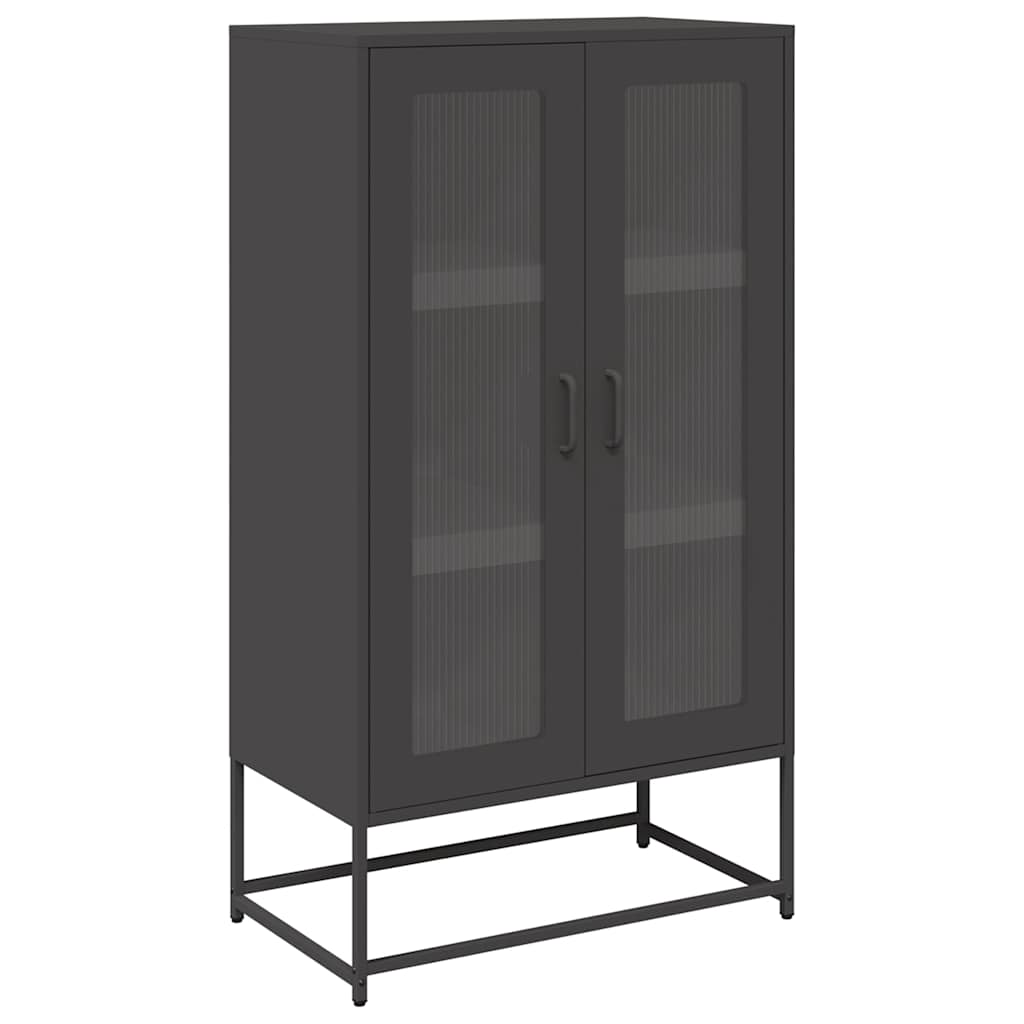 Highboard Μαύρο 68x39x123 cm Χάλυβας - Pakobazaar