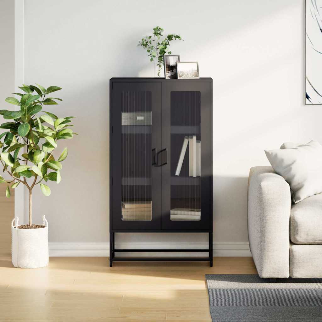 Highboard Μαύρο 68x39x123 cm Χάλυβας - Pakobazaar