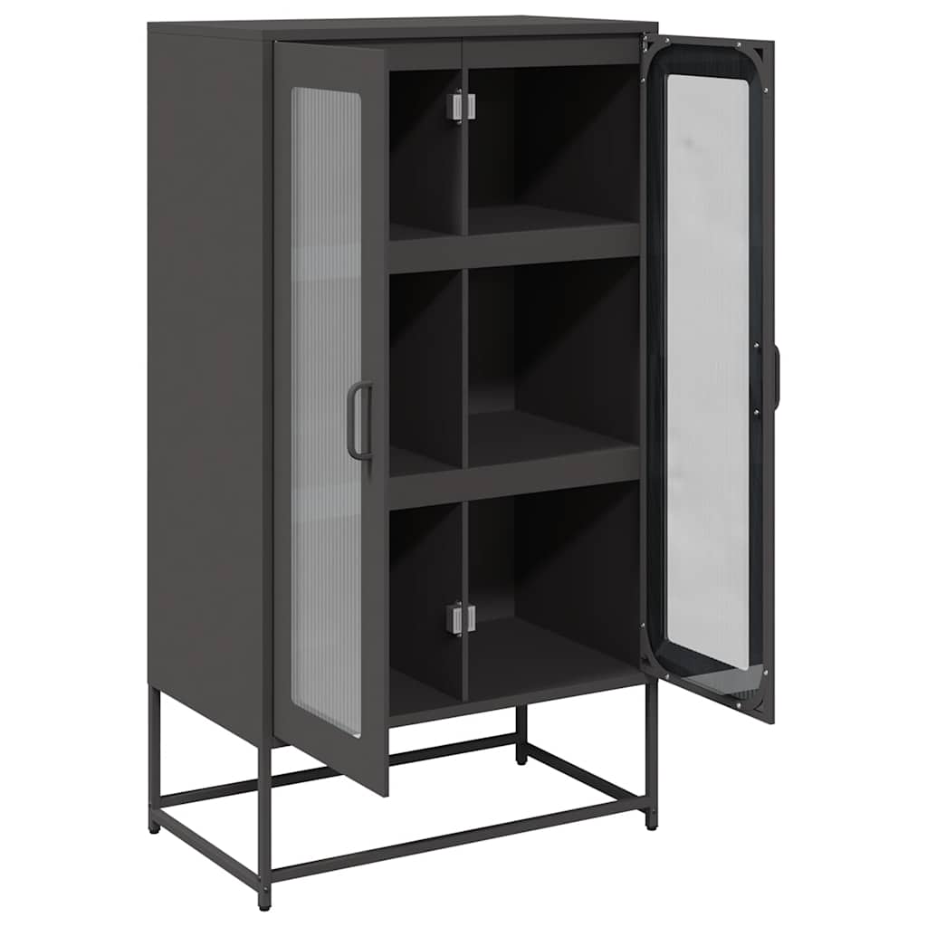 Highboard Μαύρο 68x39x123 cm Χάλυβας - Pakobazaar