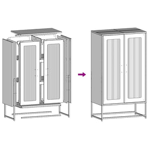 Highboard Μαύρο 68x39x123 cm Χάλυβας - Pakobazaar