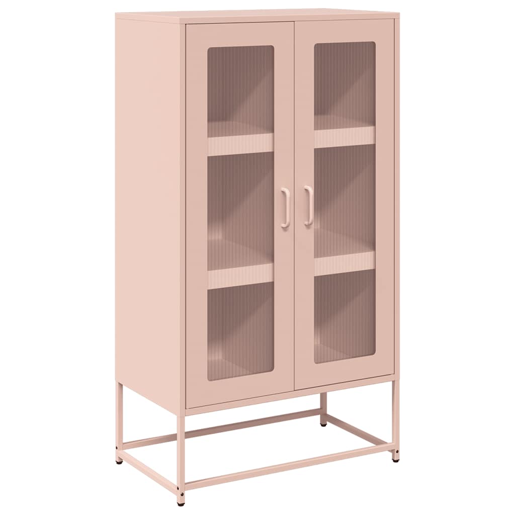 Highboard Ροζ 68x39x123 cm Ατσάλι - Pakobazaar