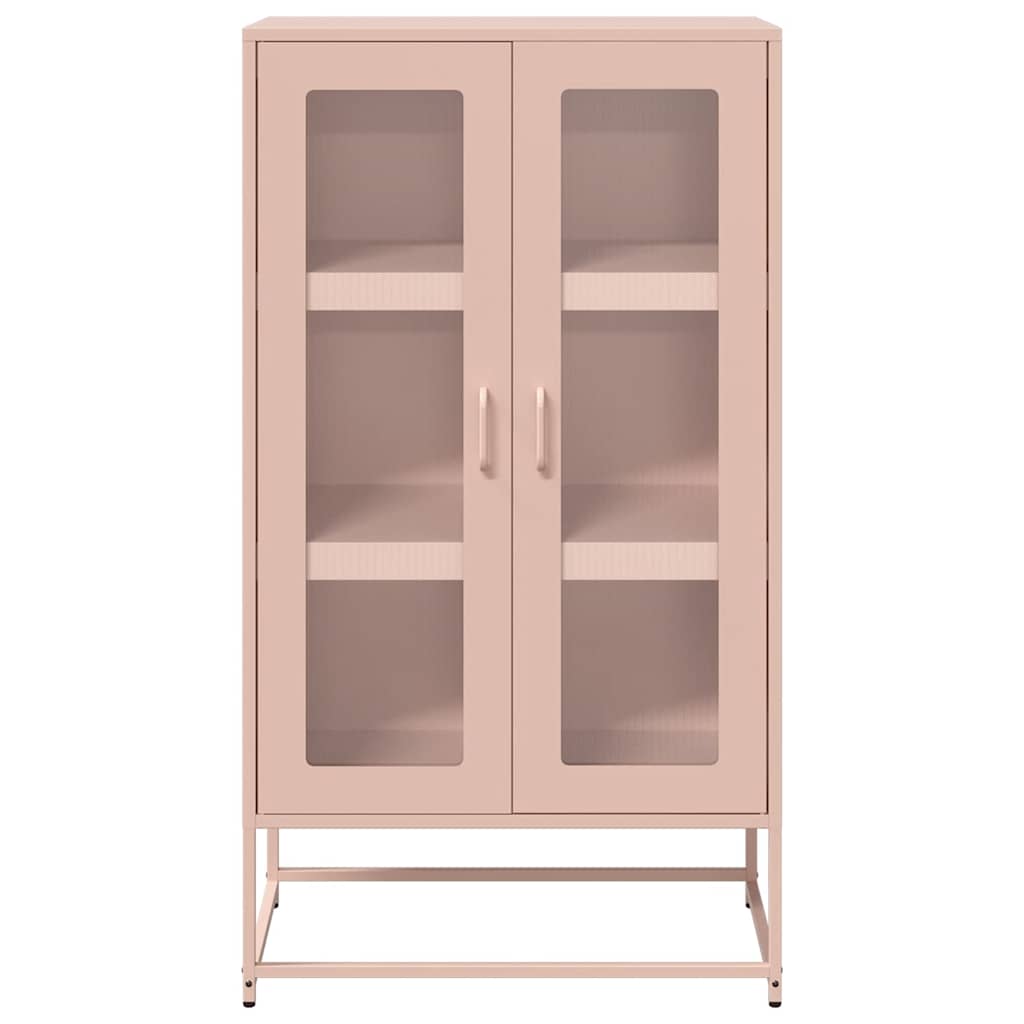 Highboard Ροζ 68x39x123 cm Ατσάλι - Pakobazaar