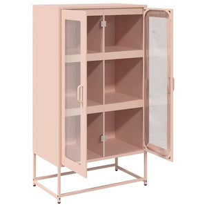 Highboard Ροζ 68x39x123 cm Ατσάλι - Pakobazaar