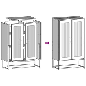 Highboard Ροζ 68x39x123 cm Ατσάλι - Pakobazaar