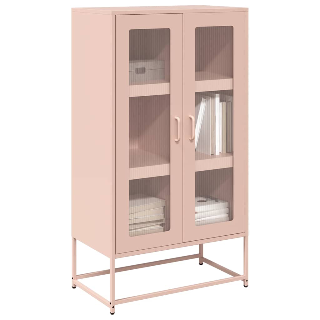 Highboard Ροζ 68x39x123 cm Ατσάλι - Pakobazaar