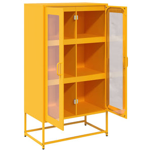 Highboard Μουστάρδα κίτρινη 68x39x123 cm Χάλυβας - Pakobazaar