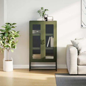 Highboard Ελαιοπράσινο 68x39x123 cm Ατσάλι