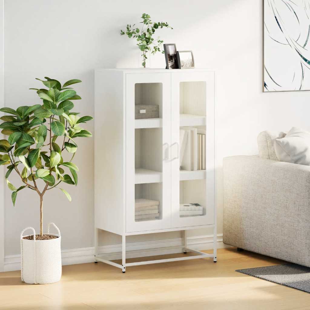 Highboard Λευκό 68x39x123 cm Ατσάλι