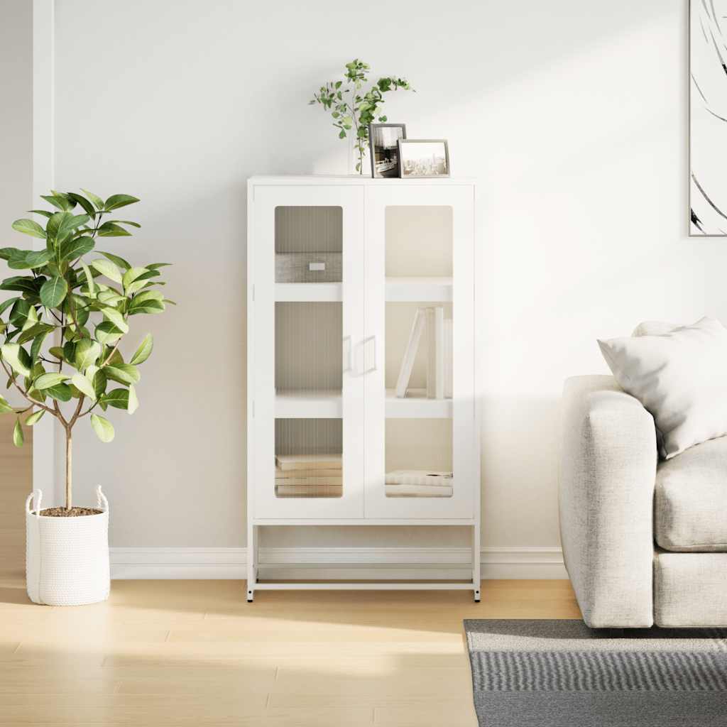 Highboard Λευκό 68x39x123 cm Ατσάλι