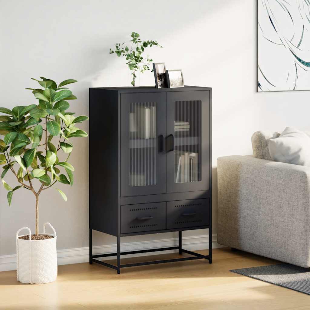 Ντουλάπι Μαύρο 68x39x111,5 εκ. από Χάλυβα - Pakobazaar