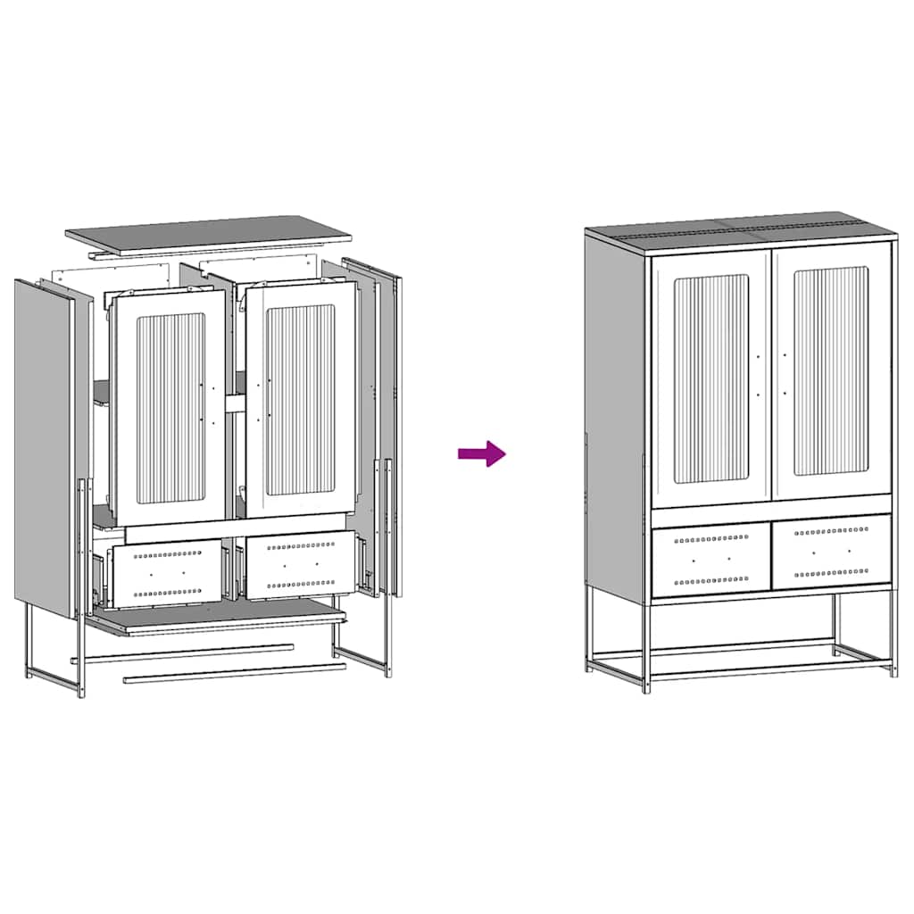 Ντουλάπι Λευκό 68x39x111,5 εκ. από Χάλυβα - Pakobazaar
