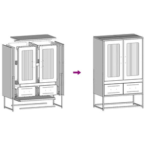 Ντουλάπι Λευκό 68x39x111,5 εκ. από Χάλυβα - Pakobazaar