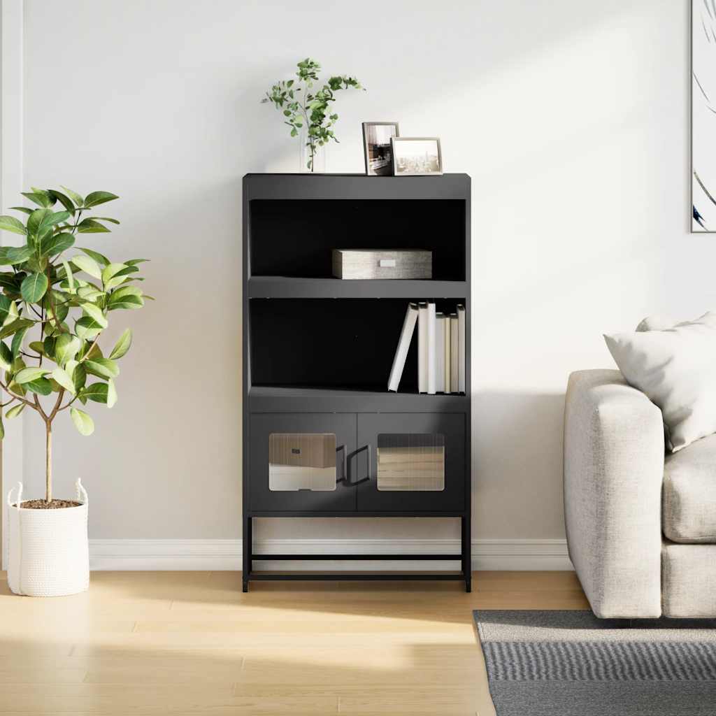 Highboard Μαύρο 68x39x123 cm Χάλυβας