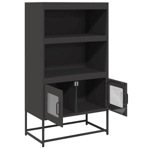 Highboard Μαύρο 68x39x123 cm Χάλυβας