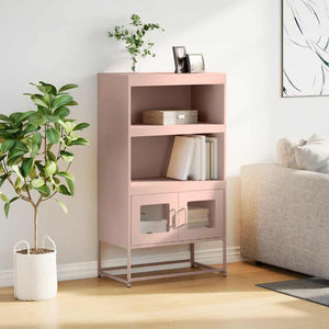 Highboard Ροζ 68x39x123 cm Ατσάλι - Pakobazaar