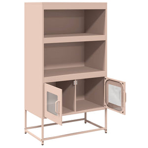 Highboard Ροζ 68x39x123 cm Ατσάλι - Pakobazaar